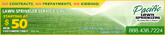 Lawn Sprinklers Service Call $50!
