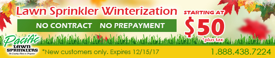 Lawn Sprinklers Winterization $50 only!