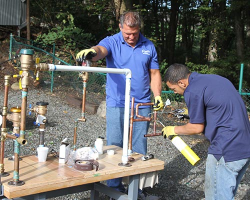 Lawn sprinkler technician training