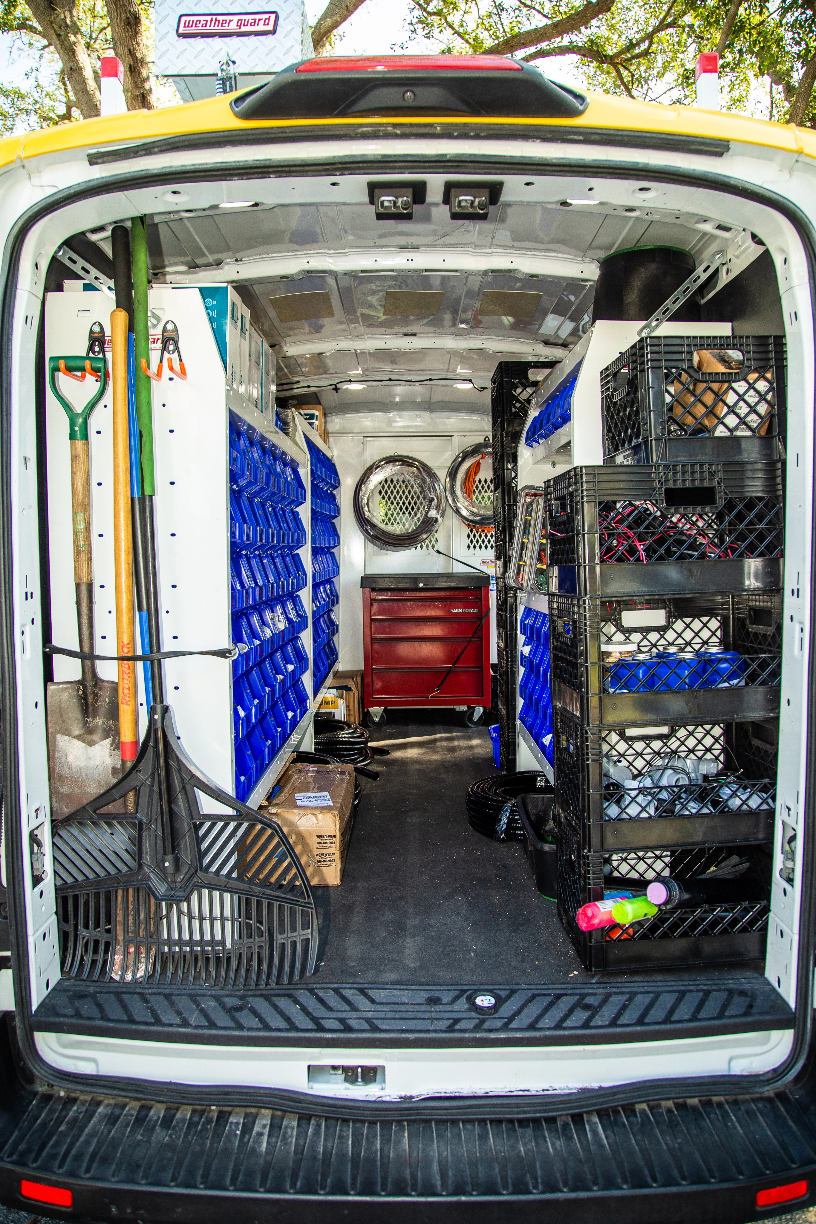 Stocked Pacific Lawn Sprinklers service truck