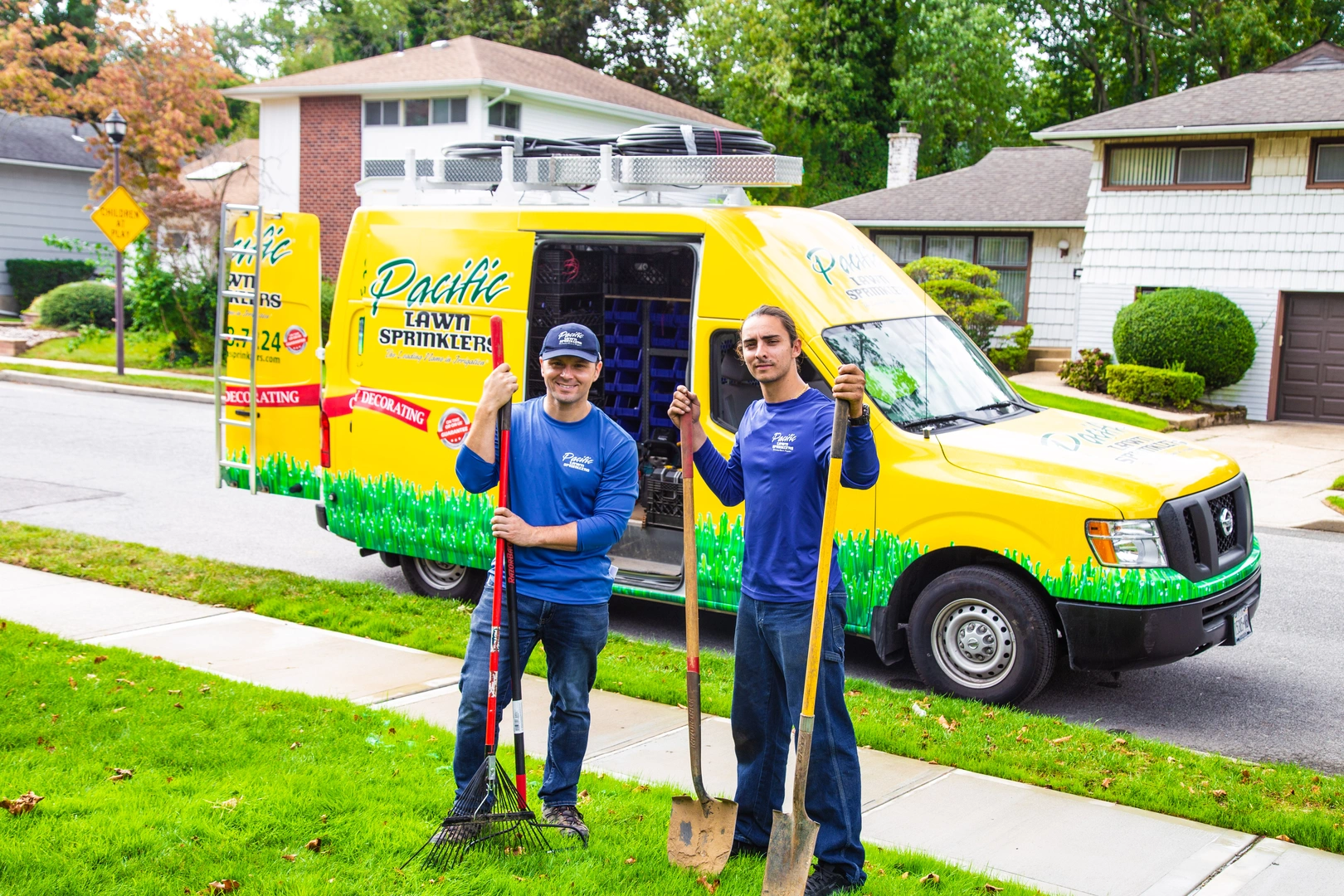 Pacific Lawn Sprinklers service van